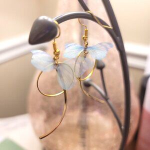 BABY BLUE BUTTERFLY EARRINGS